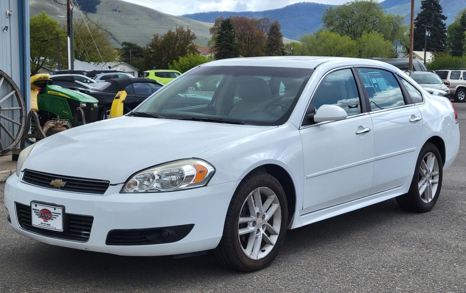 2010 White /Tan Chevrolet Impala LTZ (2G1WC5EM1A1) with an 3.9L engine, Automatic transmission, located at 450 N Russell, Missoula, MT, 59801, (406) 543-6600, 46.874496, -114.017433 - Really nice Sedan in Excellent Condition. Power Sunroof. Power Heated Seats. Air. Cruise. Tilt. Bose Sound AM FM XM CD. Power Windows and Locks. - Photo #1